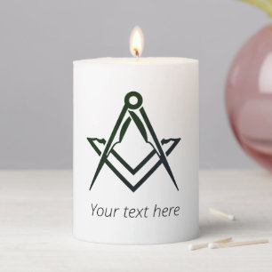 Freemason Masonic Gifts Square Compass Freemasonry Pillar Candle