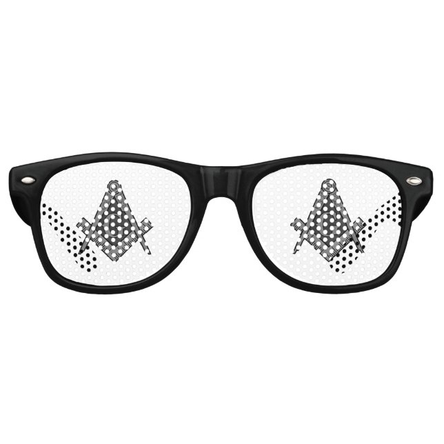 Freemason Masonic Gifts Square Compass  Retro Sunglasses (Front)