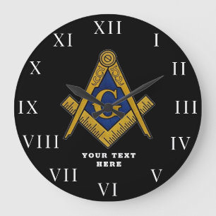 Freemason Masonic Lodge Masonry  Large Clock