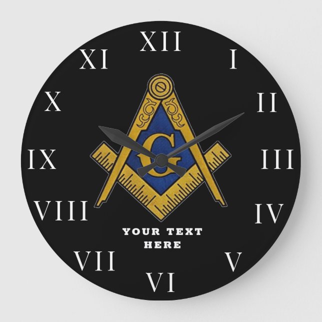 Freemason Masonic Lodge Masonry  Large Clock (Front)