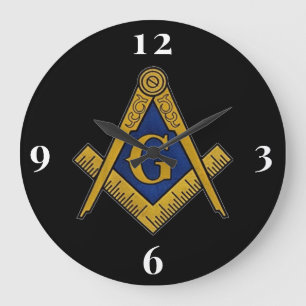 Freemason Masonic Lodge Masonry Large Clock
