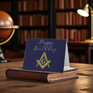 Freemason Masonic Mason Freemason Birthday Letterpress Thank You Card