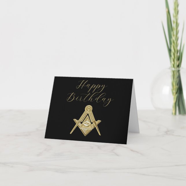 Freemason Masonic Mason Freemason Birthday Thank You Card (Front)