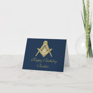 Freemason Masonic Mason Freemason Birthday Thank You Card