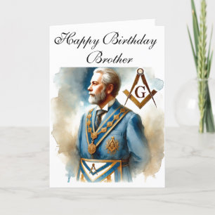 Freemason Masonic Mason Freemason Birthday Thank You Card