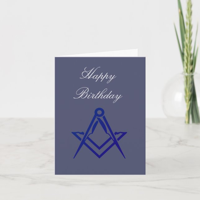 Freemason Masonic Mason Freemason Birthday Thank You Card (Front)