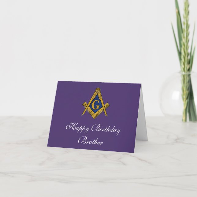 Freemason Masonic Mason Freemason Birthday Thank You Card (Front)