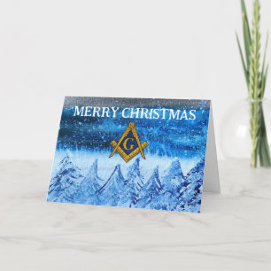Freemason Masonic Mason Freemason Christmas Letterpress Thank You Card