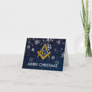 Freemason Masonic Mason Freemason Christmas Letterpress Thank You Card