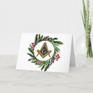Freemason Masonic Mason Freemason Christmas Letterpress Thank You Card