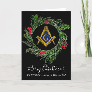Freemason Masonic Mason Freemason Christmas Letterpress Thank You Card