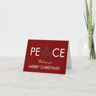 Freemason Masonic Mason Freemason Christmas Letterpress Thank You Card