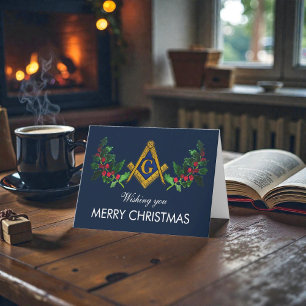 Freemason Masonic Mason Freemason Christmas Letterpress Thank You Card