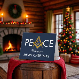 Freemason Masonic Mason Freemason Christmas Letterpress Thank You Card