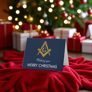 Freemason Masonic Mason Freemason Christmas Letterpress Thank You Card