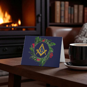 Freemason Masonic Mason Freemason Christmas Thank You Card