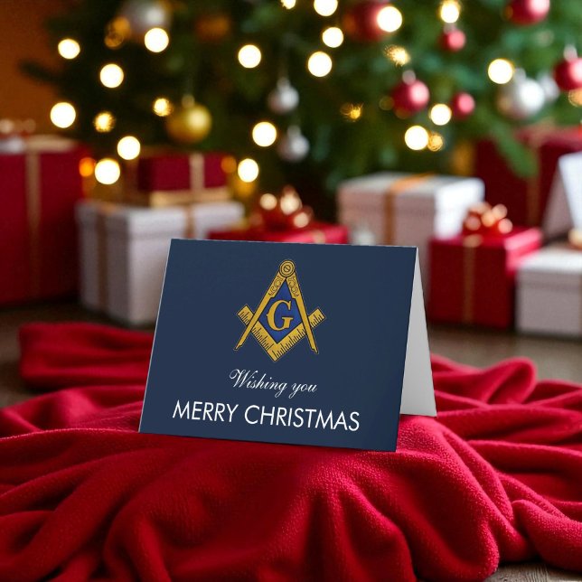Freemason Masonic Mason Freemason Christmas Thank You Card (Creator Uploaded)