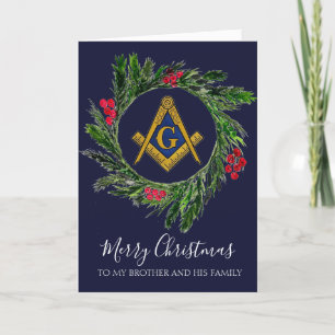 Freemason Masonic Mason Freemason Christmas Thank You Card