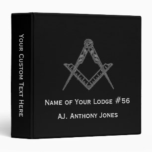 Freemason Masonic Masonry Square and Compass 3 Ring Binder