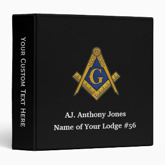 Freemason Masonic Masonry Square and Compass 3 Ring Binder