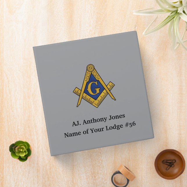 Freemason Masonic Masonry Square and Compass  3 Ring Binder (In Situ)
