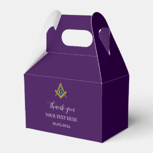Freemason Masonic Purple Minimalist Elegant Modern Favor Boxes