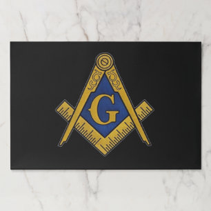 Freemason Masonic Square and Compass Black Paper Pad