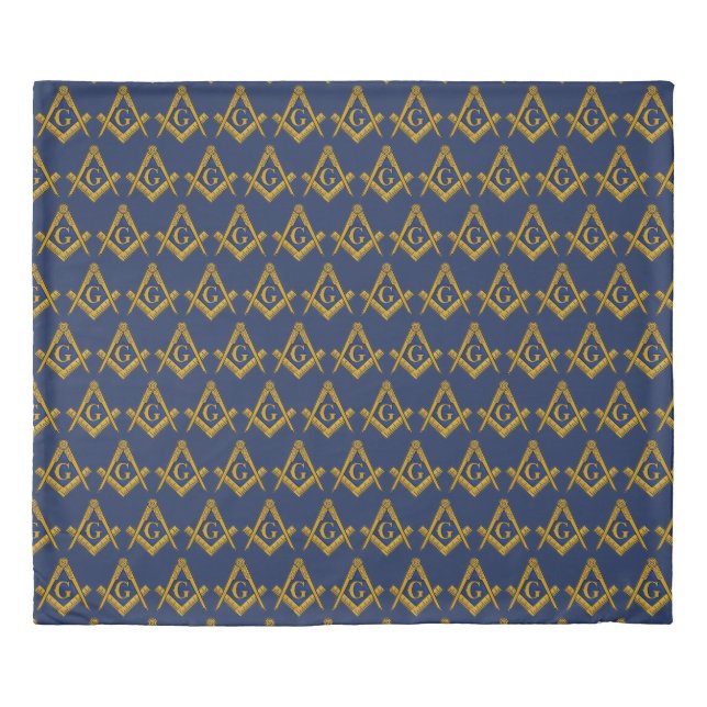 Freemason Masonic Square and Compass Freemasonry Duvet Cover (Front)