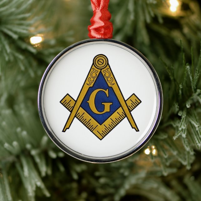 Freemason Masonic Square and Compass Freemasonry Metal Ornament (Tree)