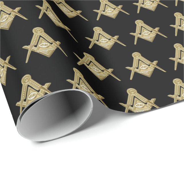 Freemason Masonic Square and Compass Freemasonry Wrapping Paper (Roll Corner)