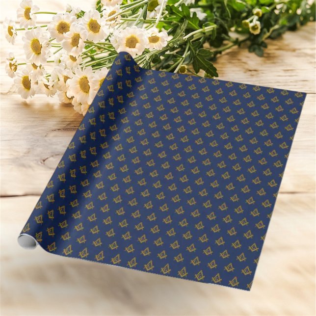 Freemason Masonic Square and Compass Freemasonry Wrapping Paper (Creator Uploaded)