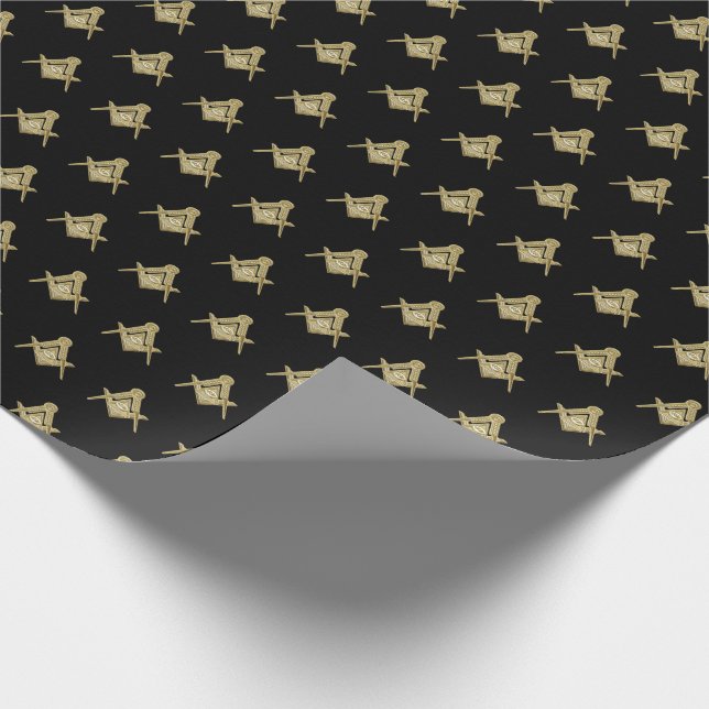 Freemason Masonic Square and Compass Freemasonry Wrapping Paper (Corner)