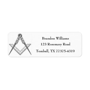 Freemason Masonic Square and Compass Label