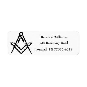 Freemason Masonic Square and Compass Label