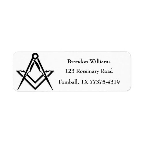 Freemason Masonic Square and Compass  Label