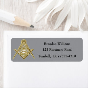 Freemason Masonic Square and Compass Label