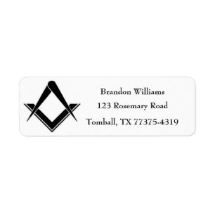 Freemason Masonic Square and Compass  Label