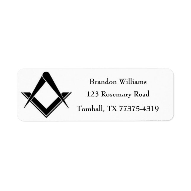 Freemason Masonic Square and Compass  Label (Front)