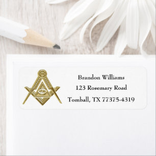 Freemason Masonic Square and Compass Label