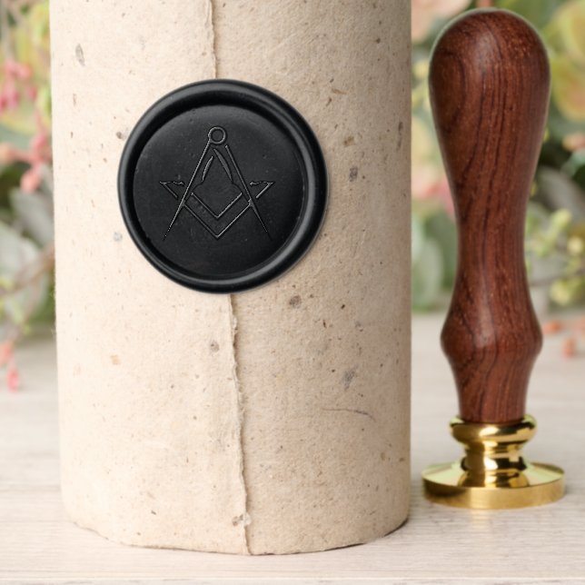 Freemason Masonic Square and Compass Masonry Wax Seal Stamp (Insitu (Parchment))