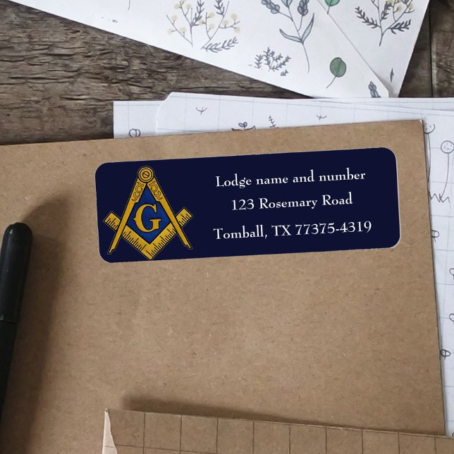 Freemason Masonic Square and Compass Navy Blue Label (Creator Uploaded)