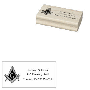 Freemason Masonic Square and Compass  Rubber Stamp