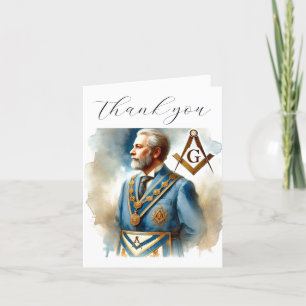 Freemason Masonic Square and Compass Thank you  Card