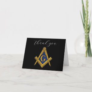 Freemason Masonic Square and Compass Thank you  Card