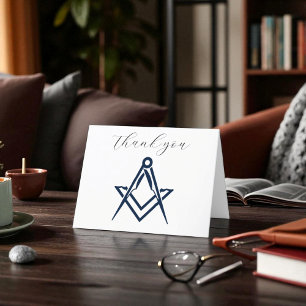 Freemason Masonic Square and Compass Thank you  Card