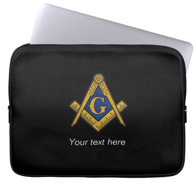Freemason Masonic Square Compass Laptop Sleeve (Front)
