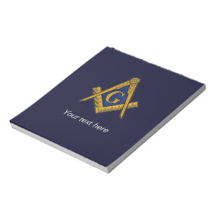 Freemason Masonic Square Compass Navy Blue Notepad