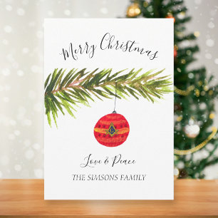 Freemason Masonic Watercolor Merry Christmas Holiday Card
