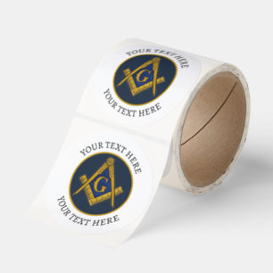 Freemason Masonry Masonic Black Square and Compass Classic Round Sticker