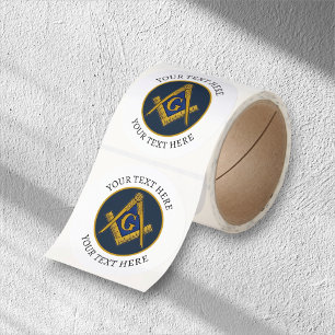 Freemason Masonry Masonic Black Square and Compass Classic Round Sticker